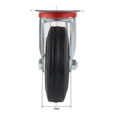 3" 4" 5" 6" 8 인치 고무 캐스터 휠, 스틸 코어 롤러 베어링 캐스터 휠 OEM ODM