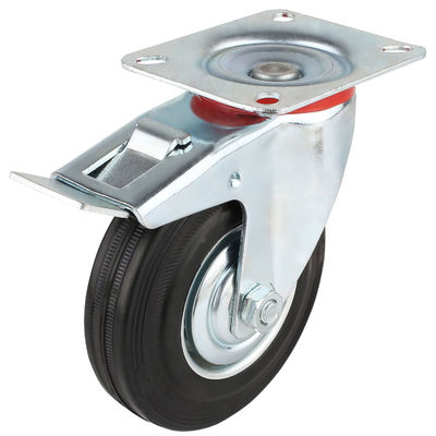 3" 4" 5" 6" 8 인치 고무 캐스터 휠, 스틸 코어 롤러 베어링 캐스터 휠 OEM ODM