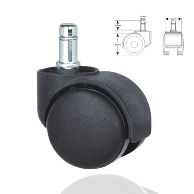 50mm 블랙 톱 플레이트 캐스터 나일론 쌍둥이 소리 가구 유니버설 캐스터 바퀴