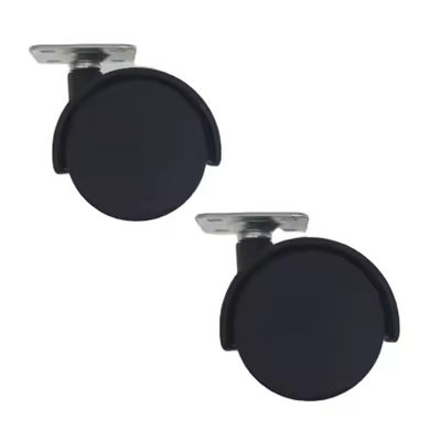 50mm 블랙 톱 플레이트 캐스터 나일론 쌍둥이 소리 가구 유니버설 캐스터 바퀴