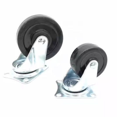 블랙 라이트 직무 바퀴 3 인치 고무 바퀴 75mm 회전 부드러운 실행
