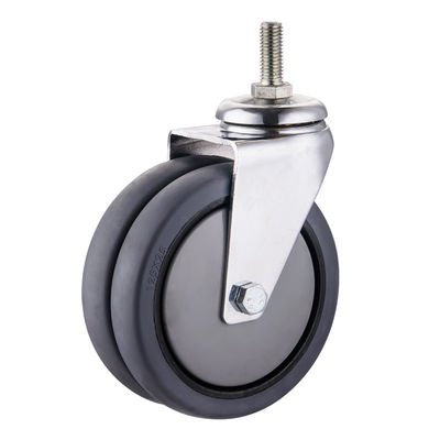 TPR 캐스터 휠 75mm 100mm 125mm PU 산업용 쌍륜 캐스터