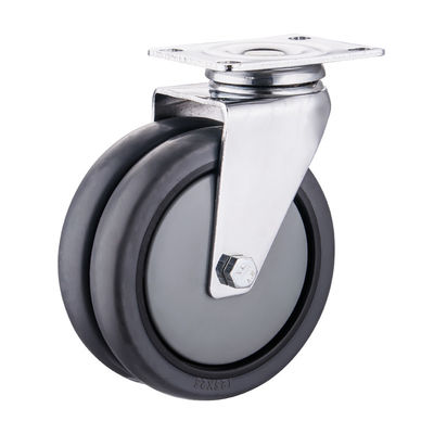 TPR 캐스터 휠 75mm 100mm 125mm PU 산업용 쌍륜 캐스터