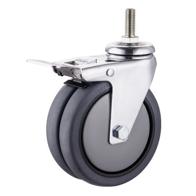 TPR 캐스터 휠 75mm 100mm 125mm PU 산업용 쌍륜 캐스터